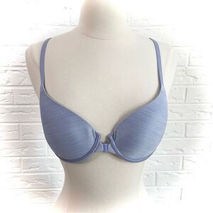 Victoria’s Secret Racerback Semi Demi Front Closure Blue Bra Size 34B